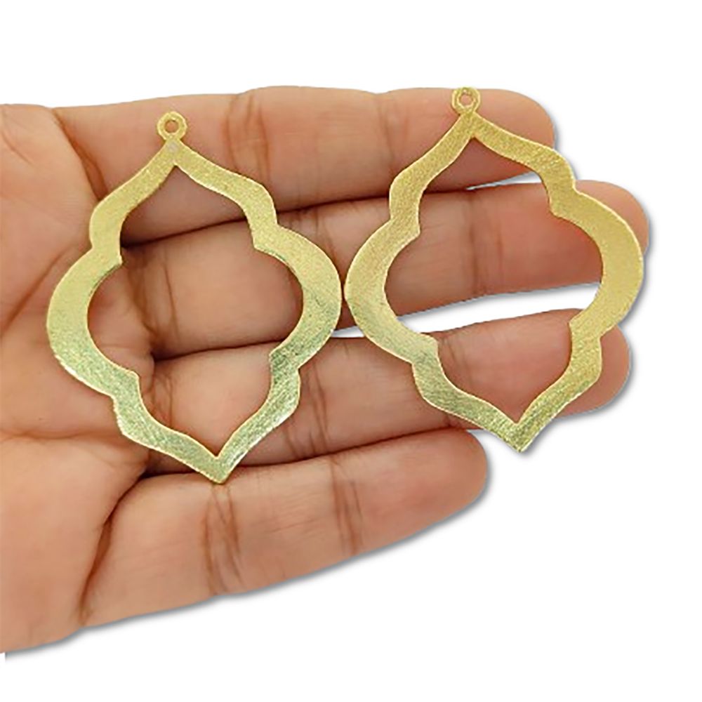 Moroccan Style Gold Plated Frame Charms, Jewelry Making Supplies for Earrings, Necklaces & DIY Pendants