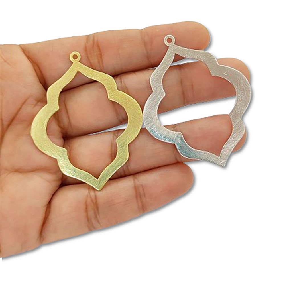 Moroccan Style Gold Plated Frame Charms, Jewelry Making Supplies for Earrings, Necklaces & DIY Pendants