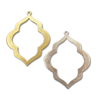 Moroccan Style Gold Plated Frame Charms, Jewelry Making Supplies for Earrings, Necklaces & DIY Pendants