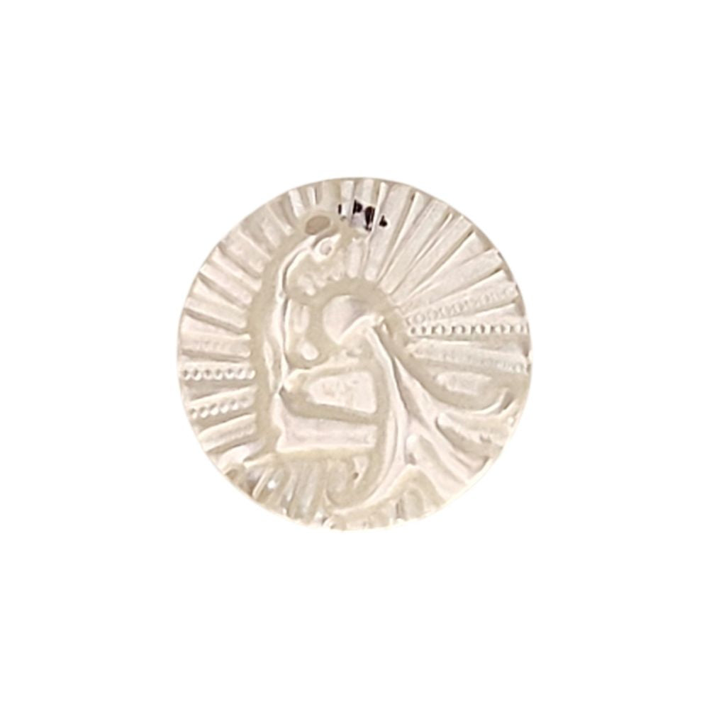 Mother of Pearl Aquarius Zodiac Charm Engraved Astrology Coin Shell Disc for DIY Necklace & Bracelet Jewelry- Selling Per Piece