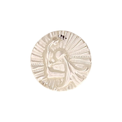 Mother of Pearl Aquarius Zodiac Charm Engraved Astrology Coin Shell Disc for DIY Necklace & Bracelet Jewelry- Selling Per Piece