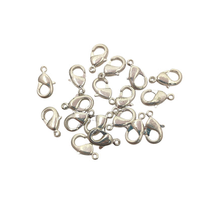 Multi-Size Silver Plated Lobster Clasps Jewelry Making Components for Necklaces, Bracelets, and Handmade Crafting- 5 Piece Set