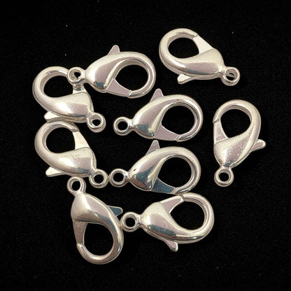 Multi-Size Silver Plated Lobster Clasps Jewelry Making Components for Necklaces, Bracelets, and Handmade Crafting- 5 Piece Set