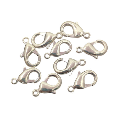 Multi-Size Silver Plated Lobster Clasps Jewelry Making Components for Necklaces, Bracelets, and Handmade Crafting- 5 Piece Set