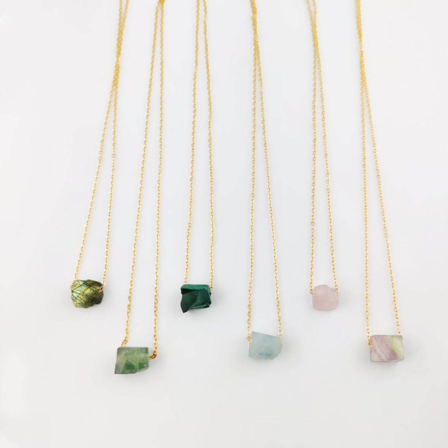 Handmade Pink Opal Necklace – Dainty Gemstone on Gold Chain
