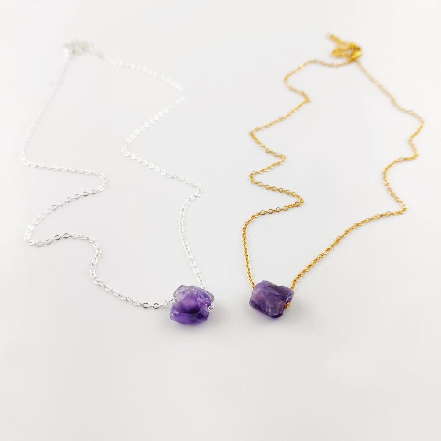 Blue Raw Turquoise Gemstone Necklace with Gold Plated Adjustable Chain