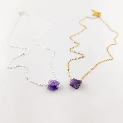 Blue Raw Turquoise Gemstone Necklace with Gold Plated Adjustable Chain