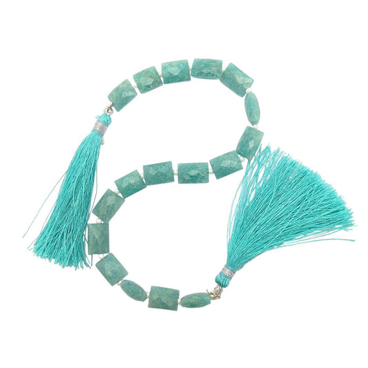 Natural Amazonite Rectangle Beads Blue-Green Gemstones for Handmade Jewelry Making