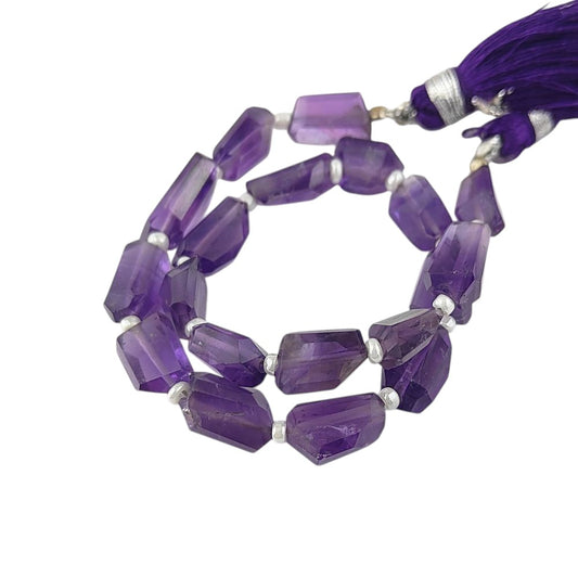 Natural Amethyst Faceted Nugget Beads 5-12mm Genuine Gemstone Beads for Handmade Jewelry, DIY Crafts