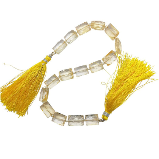 Natural Citrine Rectangle Beads Golden Yellow Loose Gemstones for Handmade Jewelry