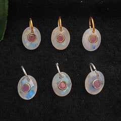 Natural Faceted Rainbow Moonstone Double Stone Pendant Minimalist Jewelry Making Charm – Selling Per Piece
