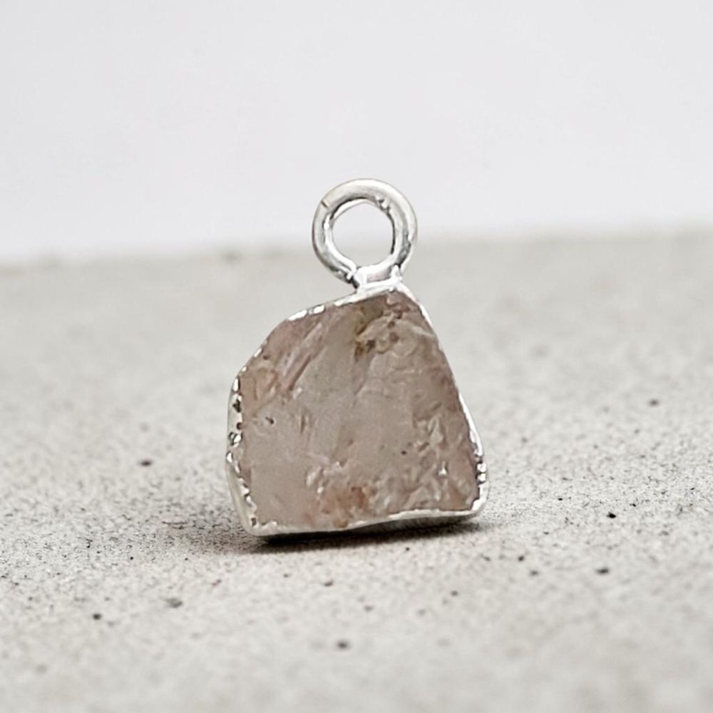 Natural Herkimer Diamond Quartz Pendants Silver Edge Raw Rough Crystal Charms for Boho Handmade Jewelry Making