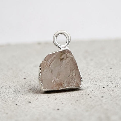 Natural Herkimer Diamond Quartz Pendants Silver Edge Raw Rough Crystal Charms for Boho Handmade Jewelry Making