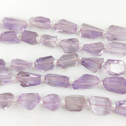 Natural Pink Amethyst Faceted Nugget Beads 5-12mm Unique Gemstones for Handmade Jewelry & DIY Crafts