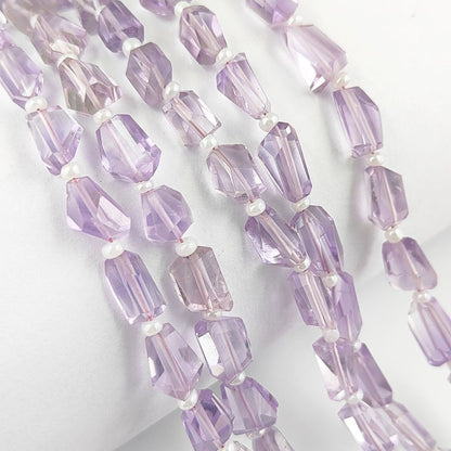 Natural Pink Amethyst Faceted Nugget Beads 5-12mm Unique Gemstones for Handmade Jewelry & DIY Crafts