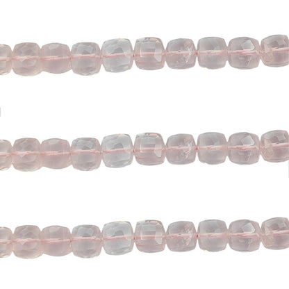 Natural Rose Quartz Gemstone Beads, Soft Pink Faceted Beads for Bracelets & Necklaces, DIY Handmade Jewelry Making – Selling Per Strand