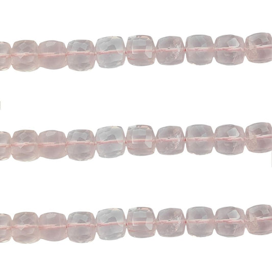 Natural Rose Quartz Gemstone Beads, Soft Pink Faceted Beads for Bracelets & Necklaces, DIY Handmade Jewelry Making – Selling Per Strand