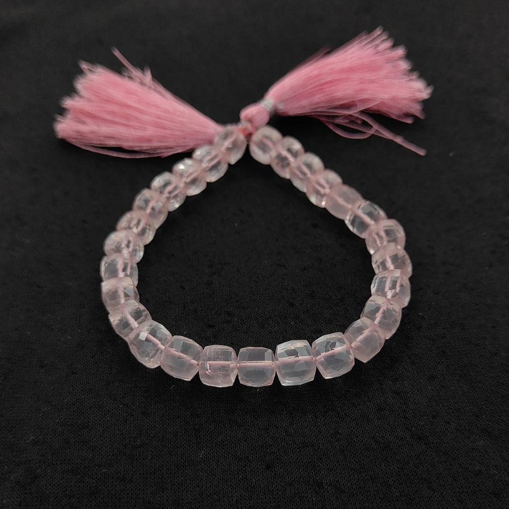 Natural Rose Quartz Gemstone Beads, Soft Pink Faceted Beads for Bracelets & Necklaces, DIY Handmade Jewelry Making – Selling Per Strand