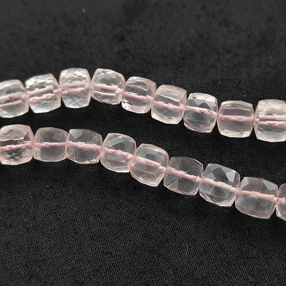 Natural Rose Quartz Gemstone Beads, Soft Pink Faceted Beads for Bracelets & Necklaces, DIY Handmade Jewelry Making – Selling Per Strand