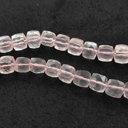 Natural Rose Quartz Gemstone Beads, Soft Pink Faceted Beads for Bracelets & Necklaces, DIY Handmade Jewelry Making – Selling Per Strand