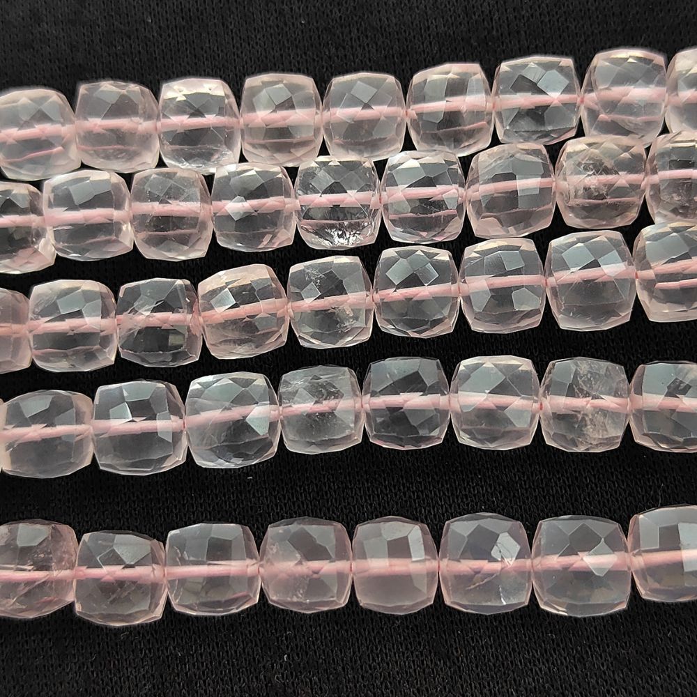 Natural Rose Quartz Gemstone Beads, Soft Pink Faceted Beads for Bracelets & Necklaces, DIY Handmade Jewelry Making – Selling Per Strand