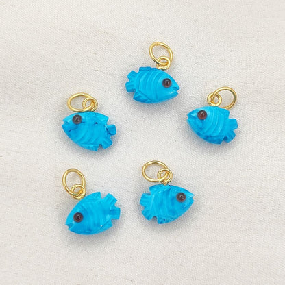 Mini Turquoise Fish Pendant for Necklaces and Bracelets
