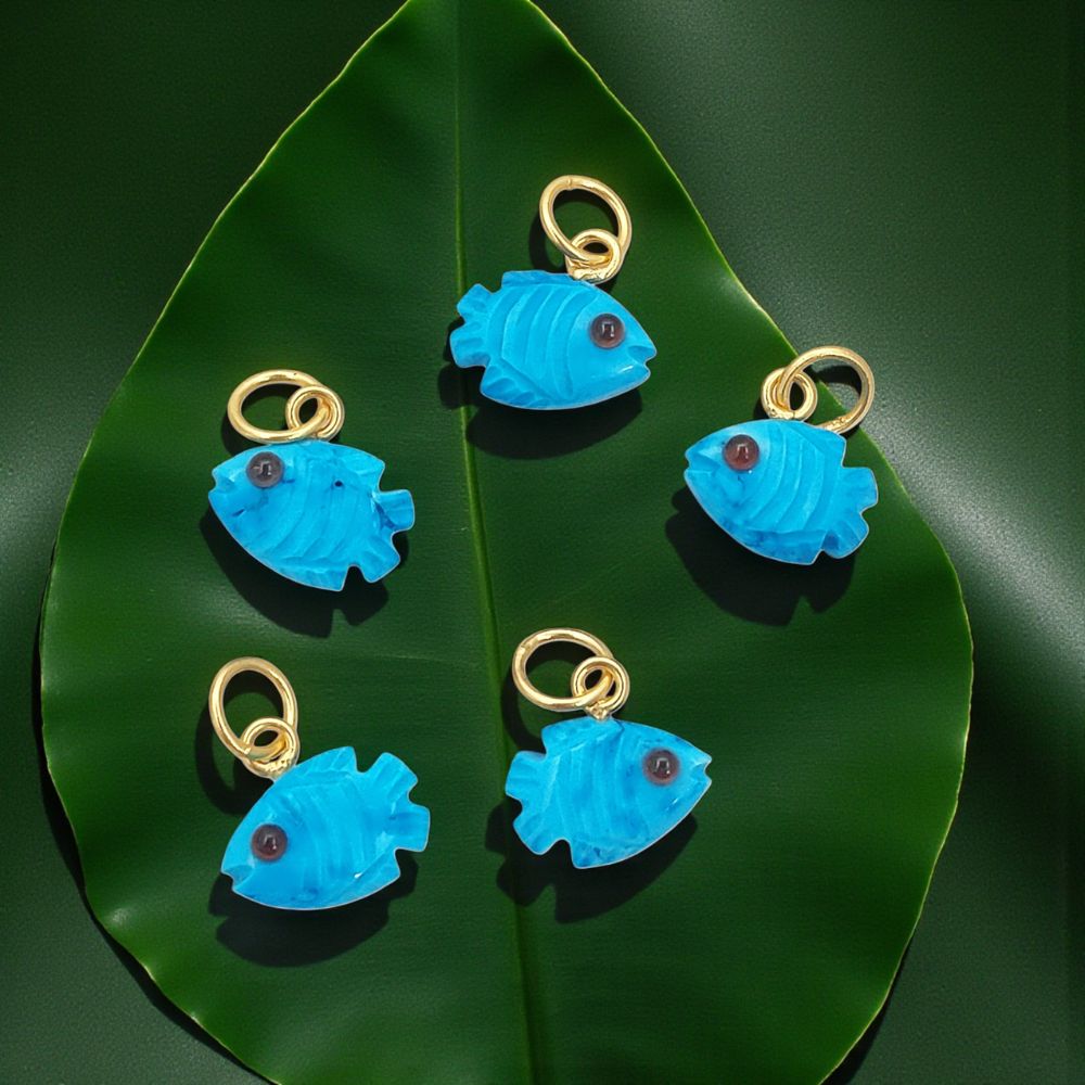Artisan Turquoise Fish Pendant for Handmade Jewelry