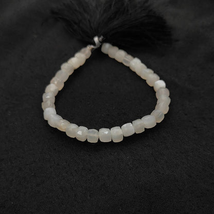 Natural White Moonstone Jewelry Making Beads, Faceted Milky White Gemstone Beads for Minimalist Bracelets & Necklaces – Selling Per Strand