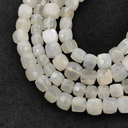 Natural White Moonstone Jewelry Making Beads, Faceted Milky White Gemstone Beads for Minimalist Bracelets & Necklaces – Selling Per Strand