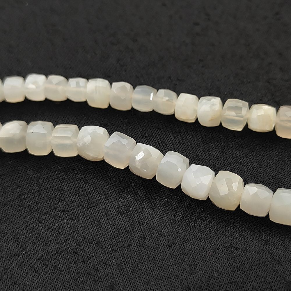 Natural White Moonstone Jewelry Making Beads, Faceted Milky White Gemstone Beads for Minimalist Bracelets & Necklaces – Selling Per Strand