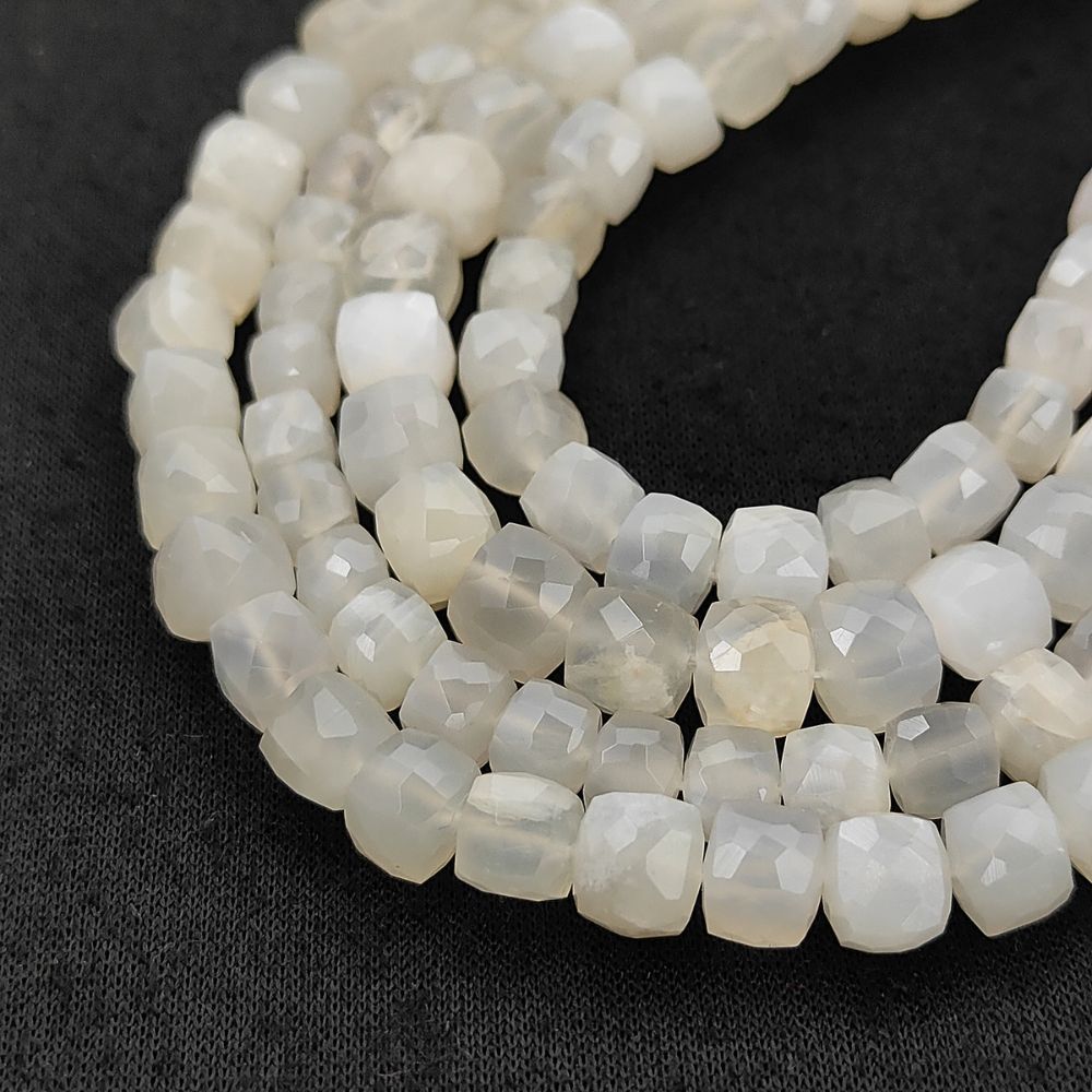 Natural White Moonstone Jewelry Making Beads, Faceted Milky White Gemstone Beads for Minimalist Bracelets & Necklaces – Selling Per Strand