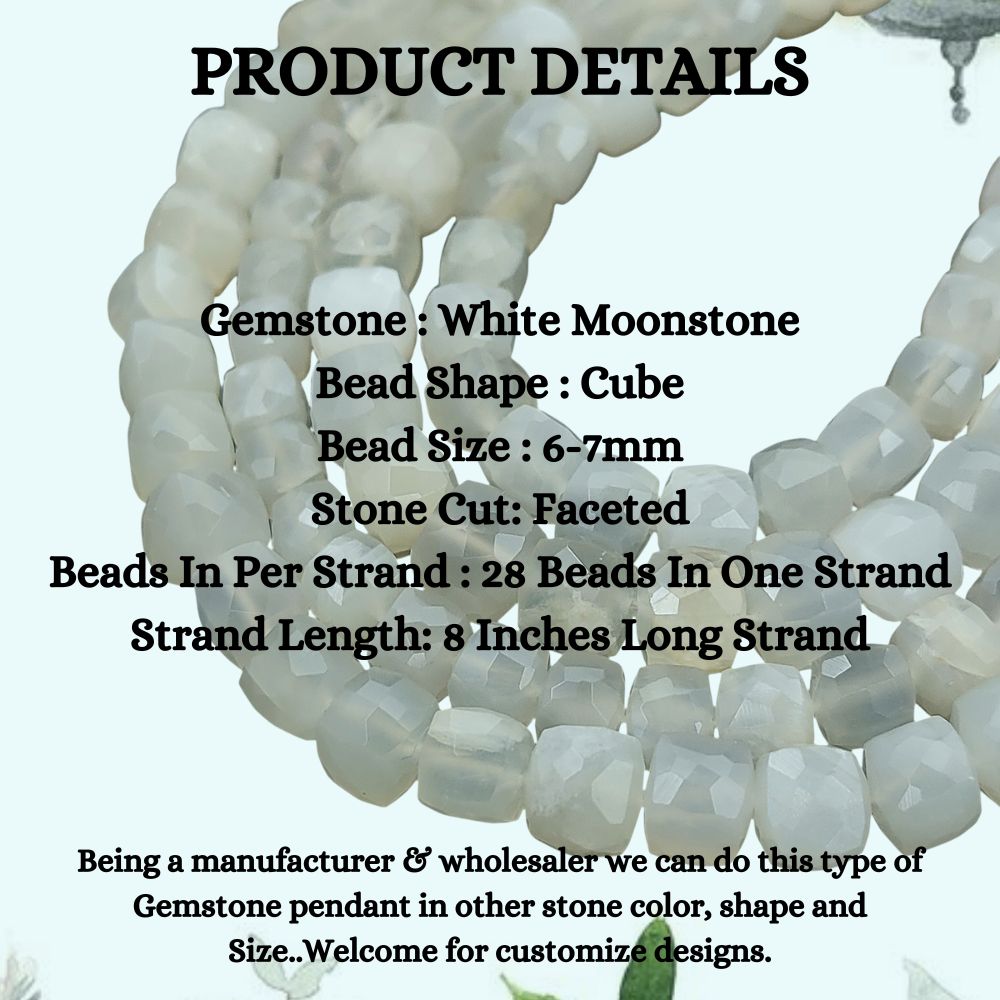 Natural White Moonstone Jewelry Making Beads, Faceted Milky White Gemstone Beads for Minimalist Bracelets & Necklaces – Selling Per Strand
