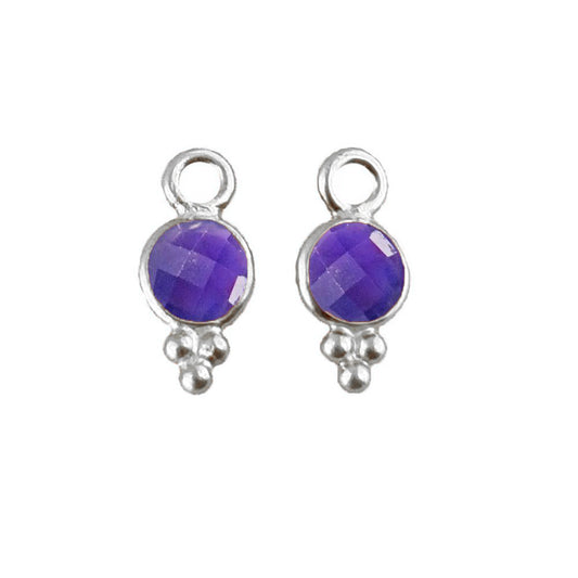 Natural Purple Amethyst Gemstone Charm Pendant for DIY Jewelry