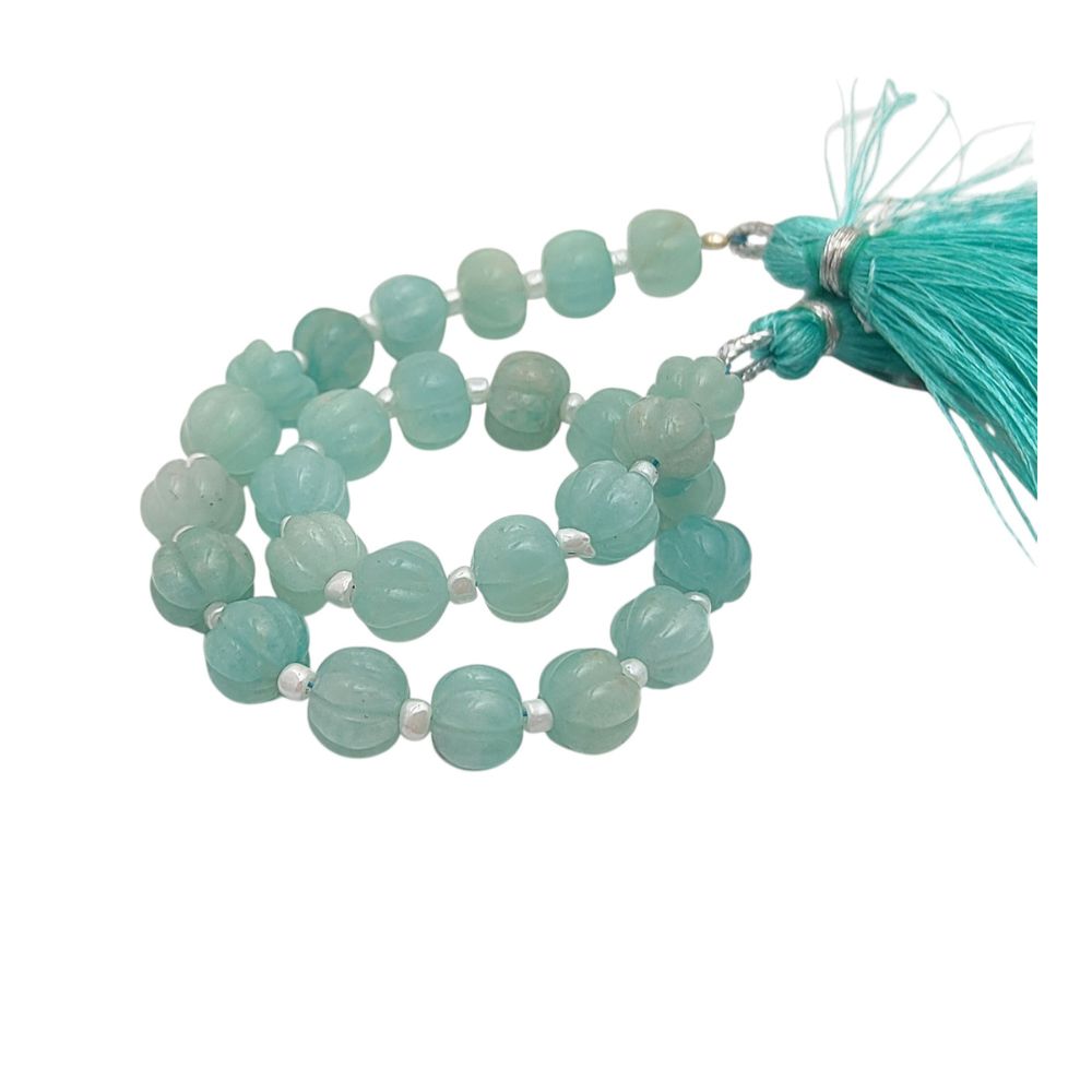 Handcrafted Amazonite Pumpkin Gemstone Beads for Custom Jewelry Projects