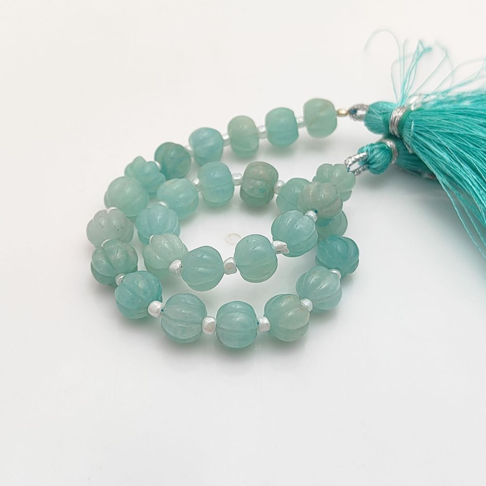 Natural Amazonite Pumpkin Beads – Ideal for Jewelry Making Projects