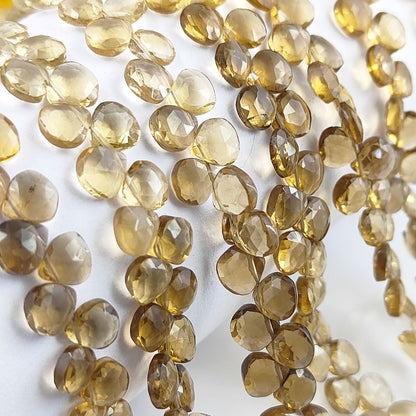 Champagne Topaz Gemstone Strand – Gorgeous Heart Shaped Beads for Crafting