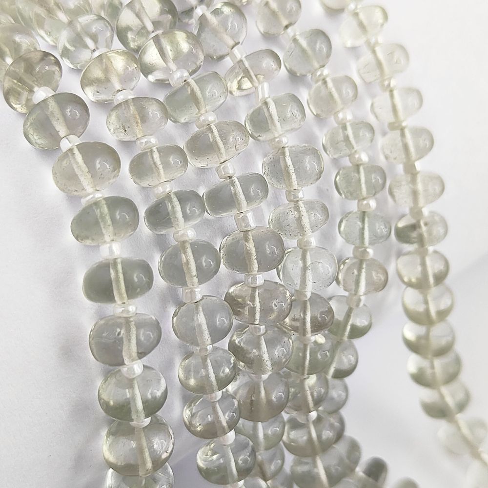 Natural Green Amethyst Rondelle Beads Gemstone Strand