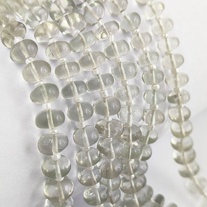 Natural Green Amethyst Rondelle Beads Gemstone Strand