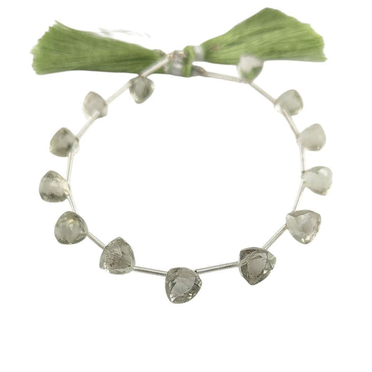 Natural Green Amethyst Trillion Cut Gemstone Beads – Faceted Loose Stones
