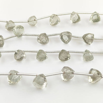 Natural Green Amethyst Trillion Cut Gemstone Beads