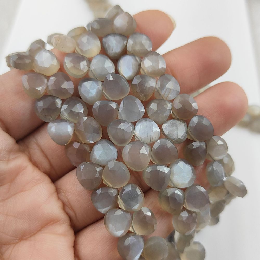 Create Elegant Jewelry with Faceted Grey Moonstone Heart Beads