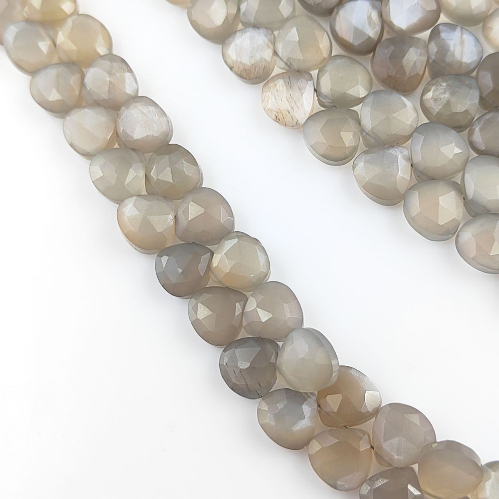 Natural Grey Moonstone Faceted Beads – Perfect for Handmade Necklaces & Bracelets