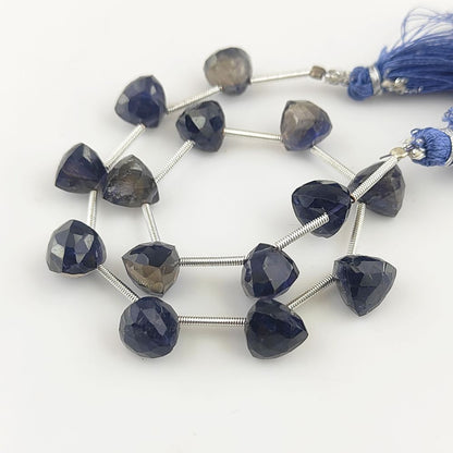 Natural Iolite Trillion Faceted Beads – Loose Gemstones for Handmade Jewelry