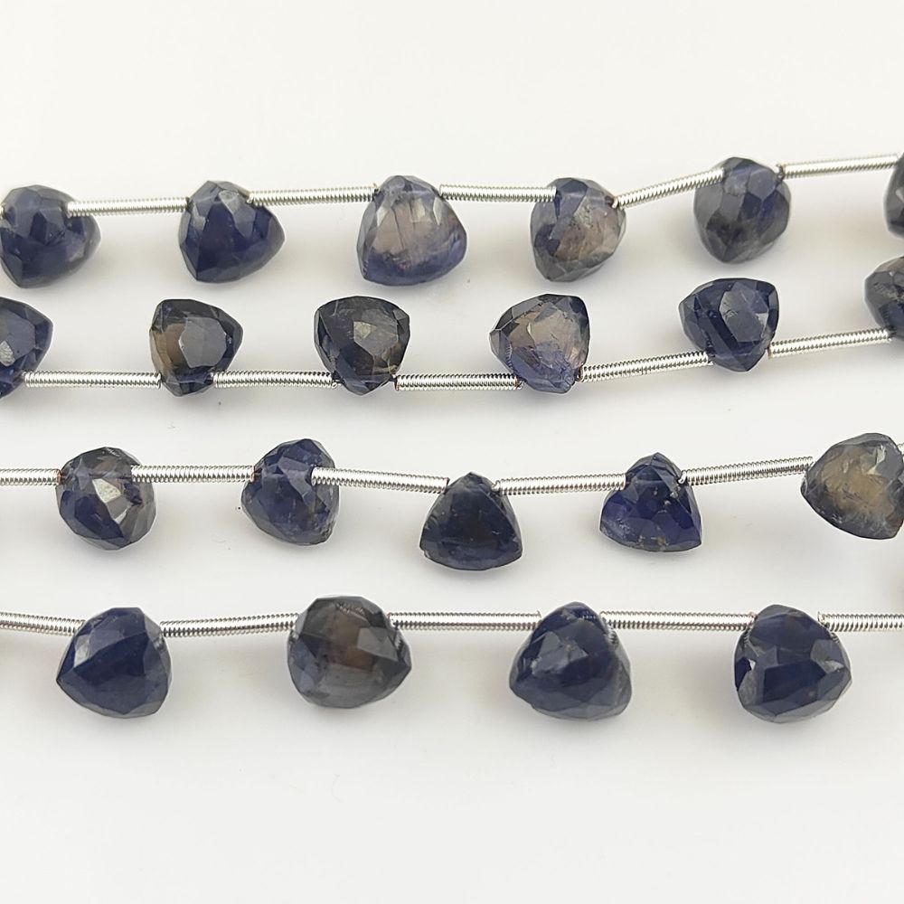 Natural Iolite Gemstone Beads Trillion Faceted for Jewelry