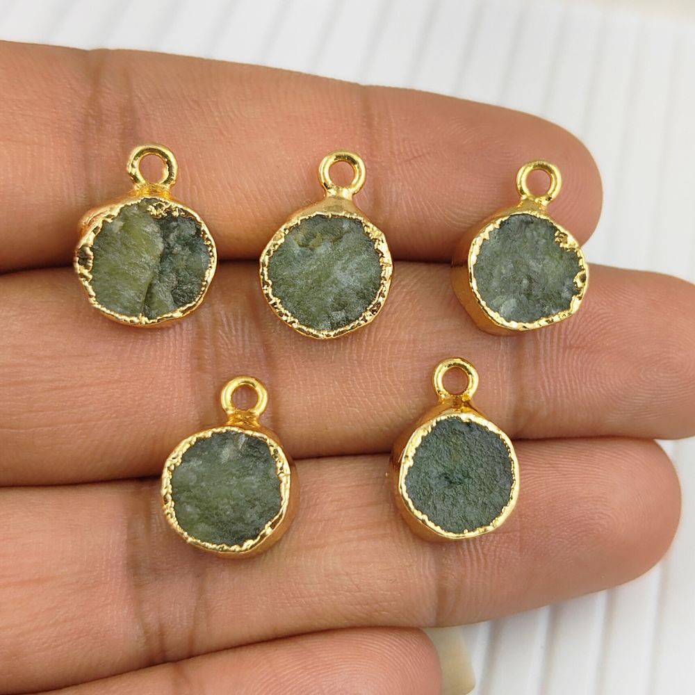 Natural Peridot Gold Plated Pendant Necklace