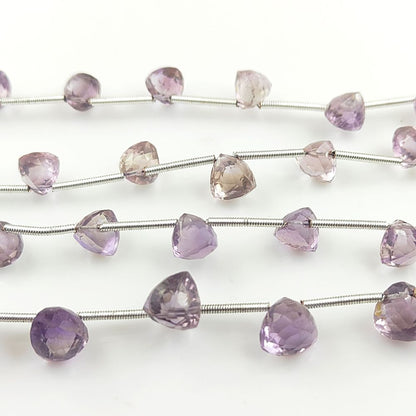 Natural Pink Amethyst Beads Trillion Faceted Gemstones