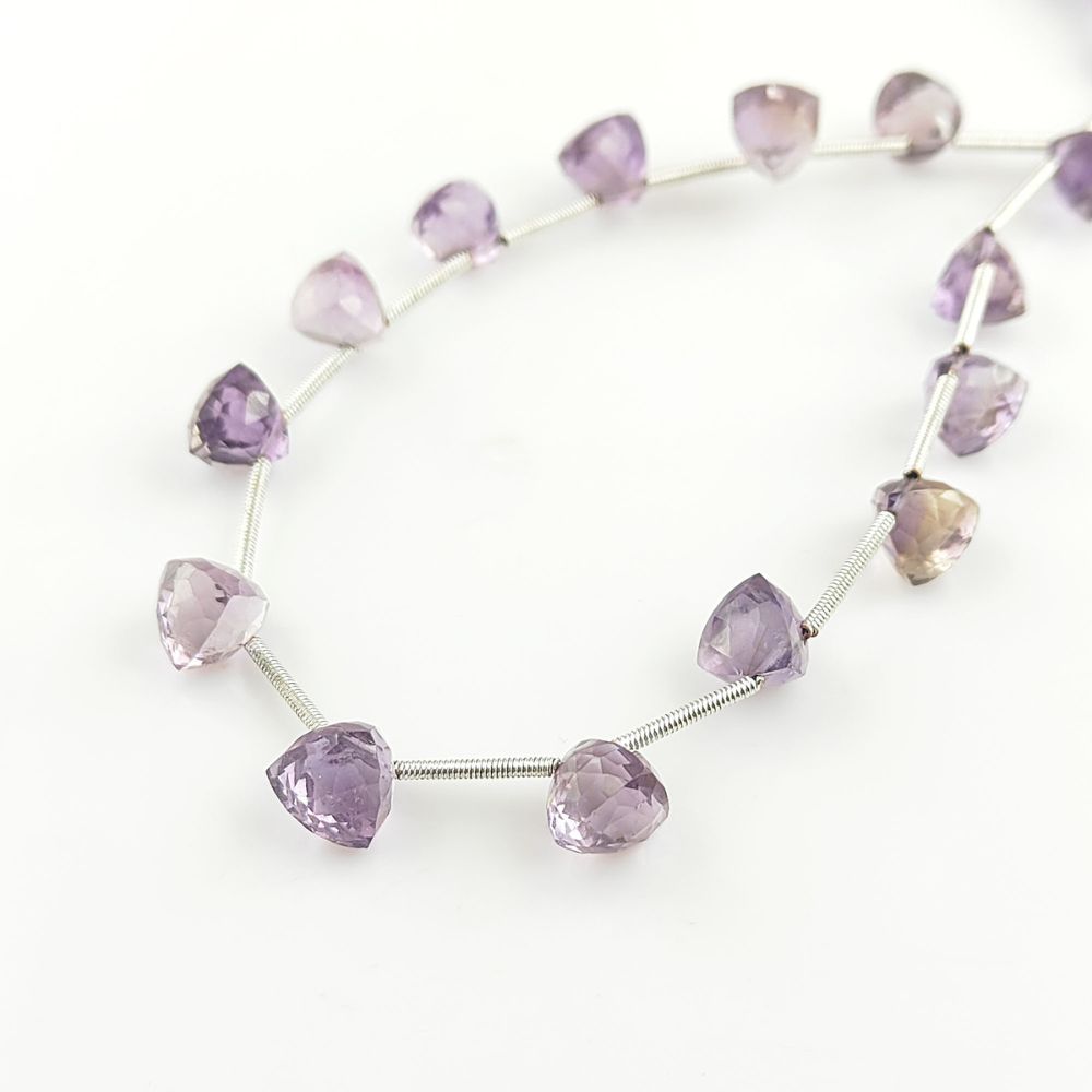 Soft Pink Amethyst Trillion Faceted Beads – High-Quality Gemstones