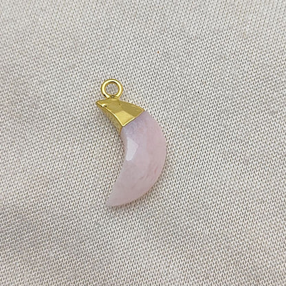 Pink Opal Crescent Pendant – Feminine Gemstone Charm for DIY Jewelry Projects