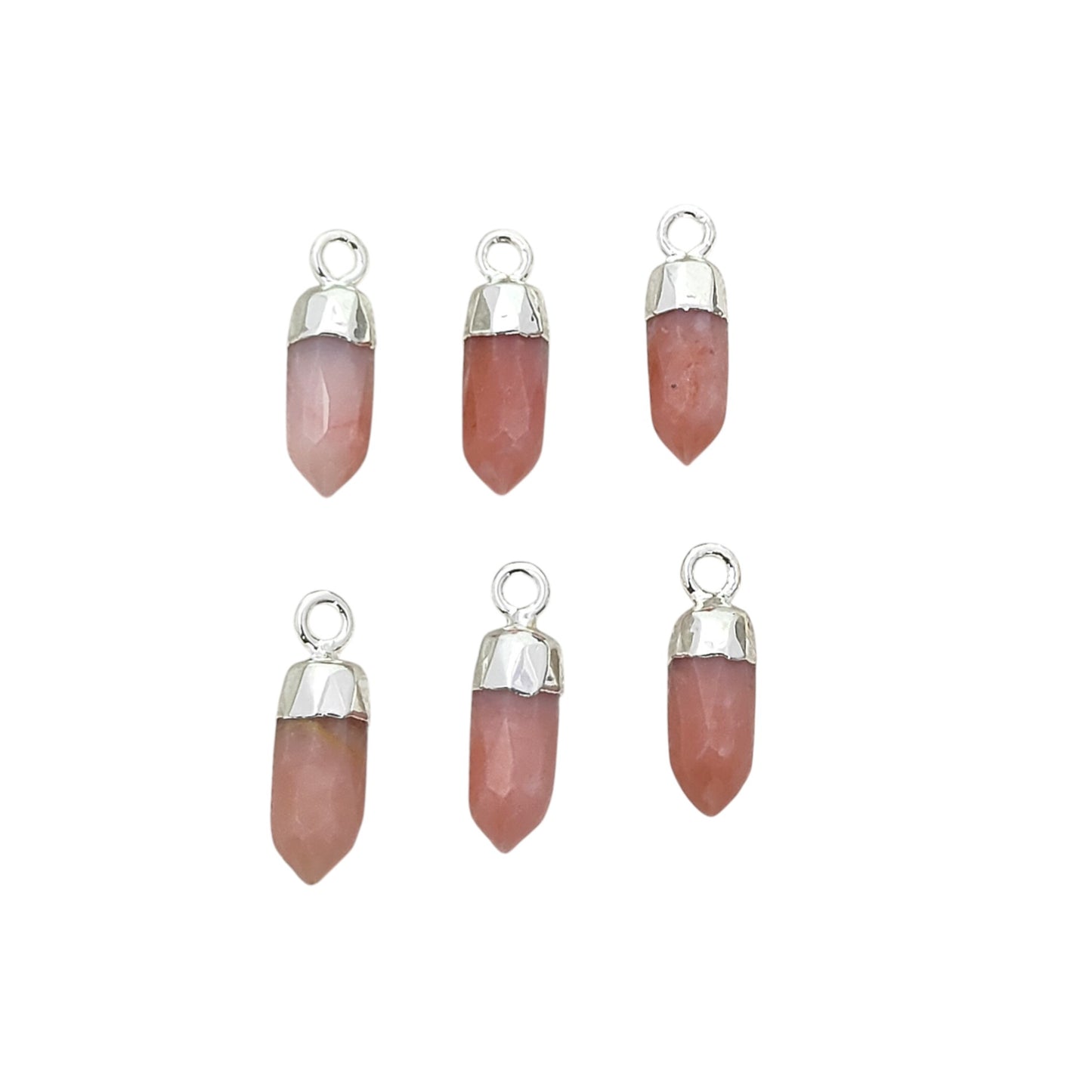 Handcrafted Pink Opal Crystal Pendant Gold/Silver Electroplated Spike Gemstone Charm for Minimalist Designs