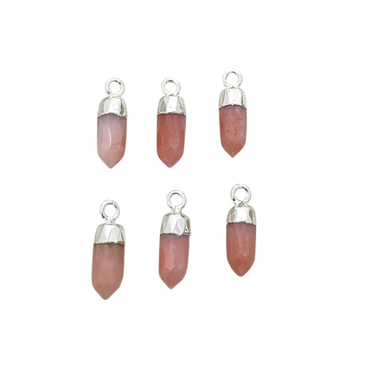 Handcrafted Pink Opal Crystal Pendant Gold/Silver Electroplated Spike Gemstone Charm for Minimalist Designs